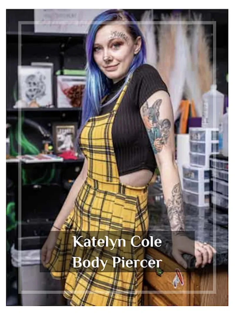 Katelyn Cole master piercer — curated ear piercing with implant-grade jewelry — Work of Art Tattoo Las Vegas
