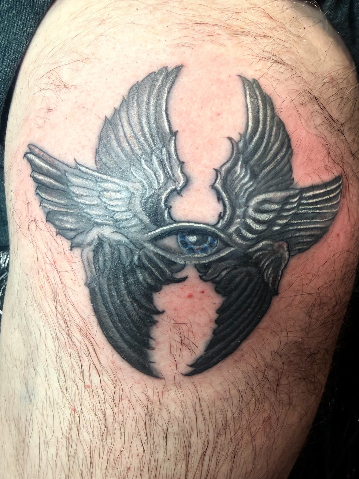 Dark pigment black and grey tattoo rework by Joshua Cole