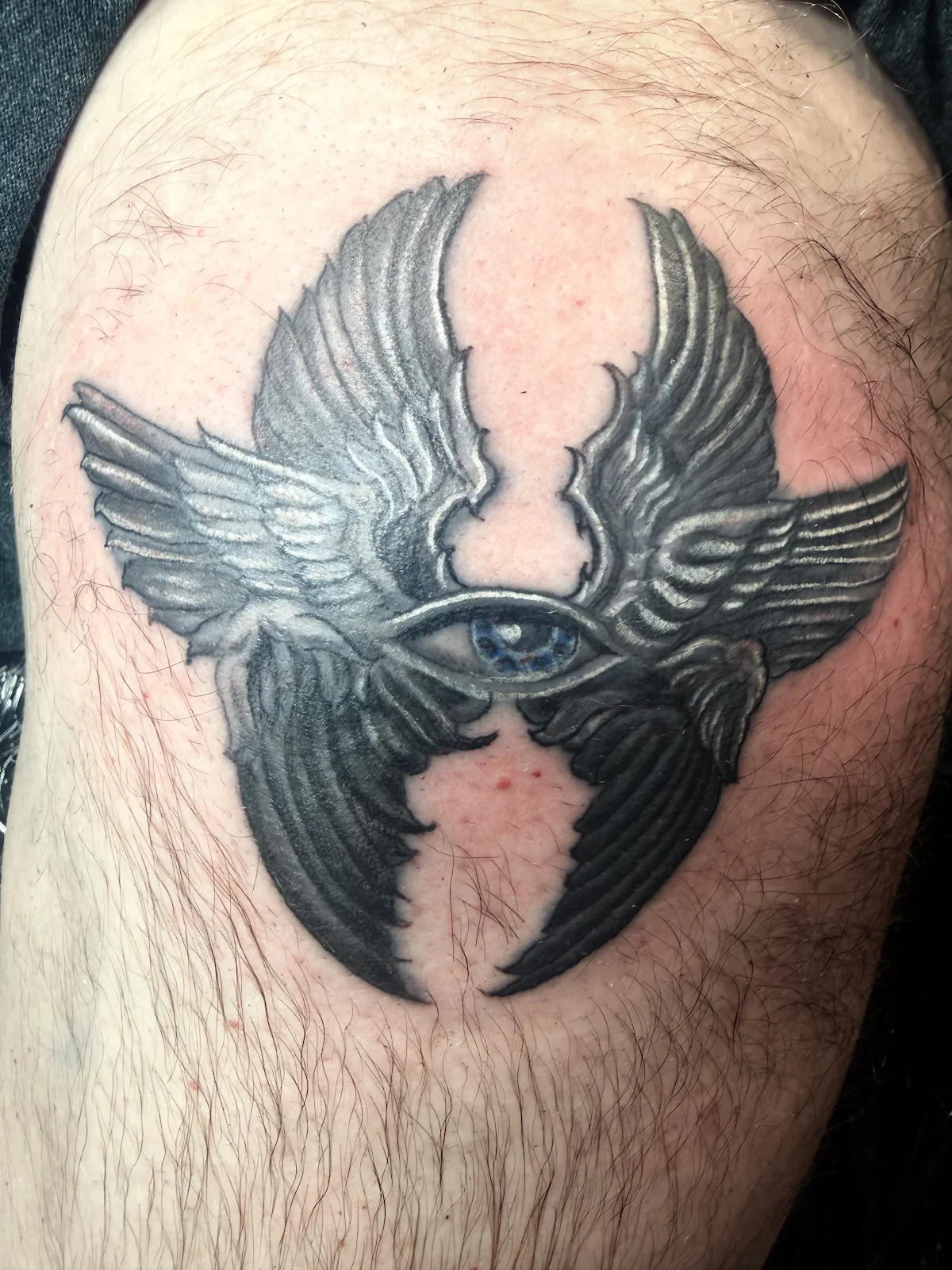 Healed black and grey seraphim realism tattoo, Work of Art Las Vegas