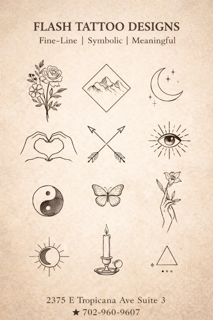 Flash tattoo designs under $100 — Work of Art Las Vegas