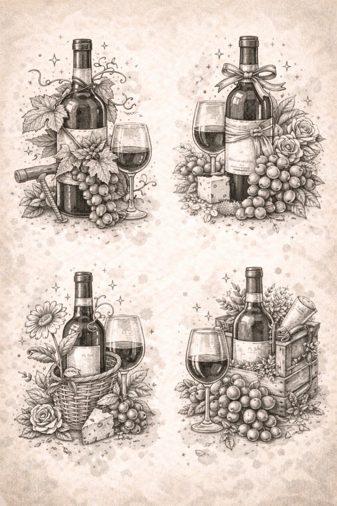 Wine lovers flash — palm-size flash tattoo under $100, Work of Art Las Vegas