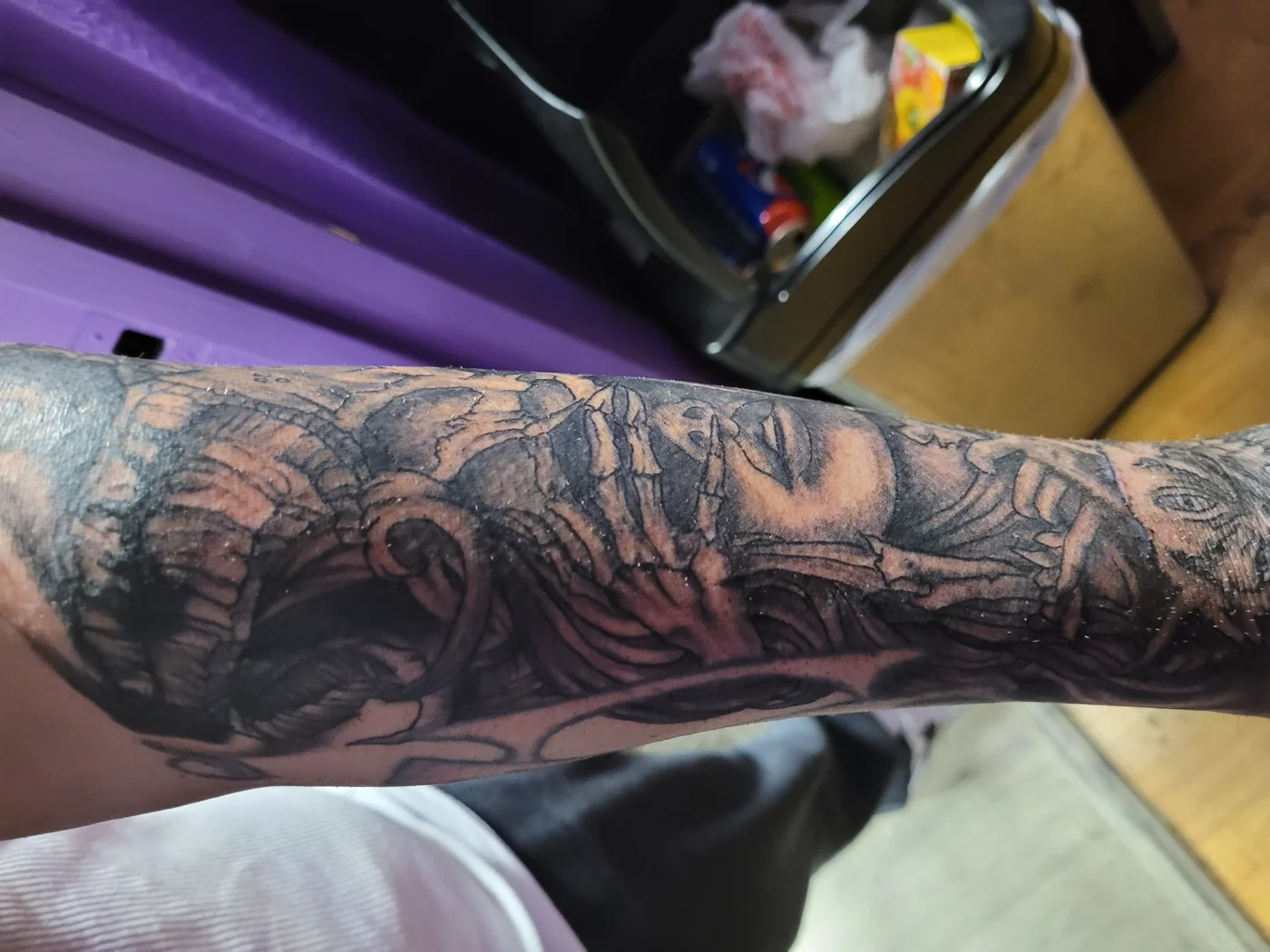 woman skull skeletal hand forearm realism las vegas — Las Vegas tattoo portfolio at Work of Art