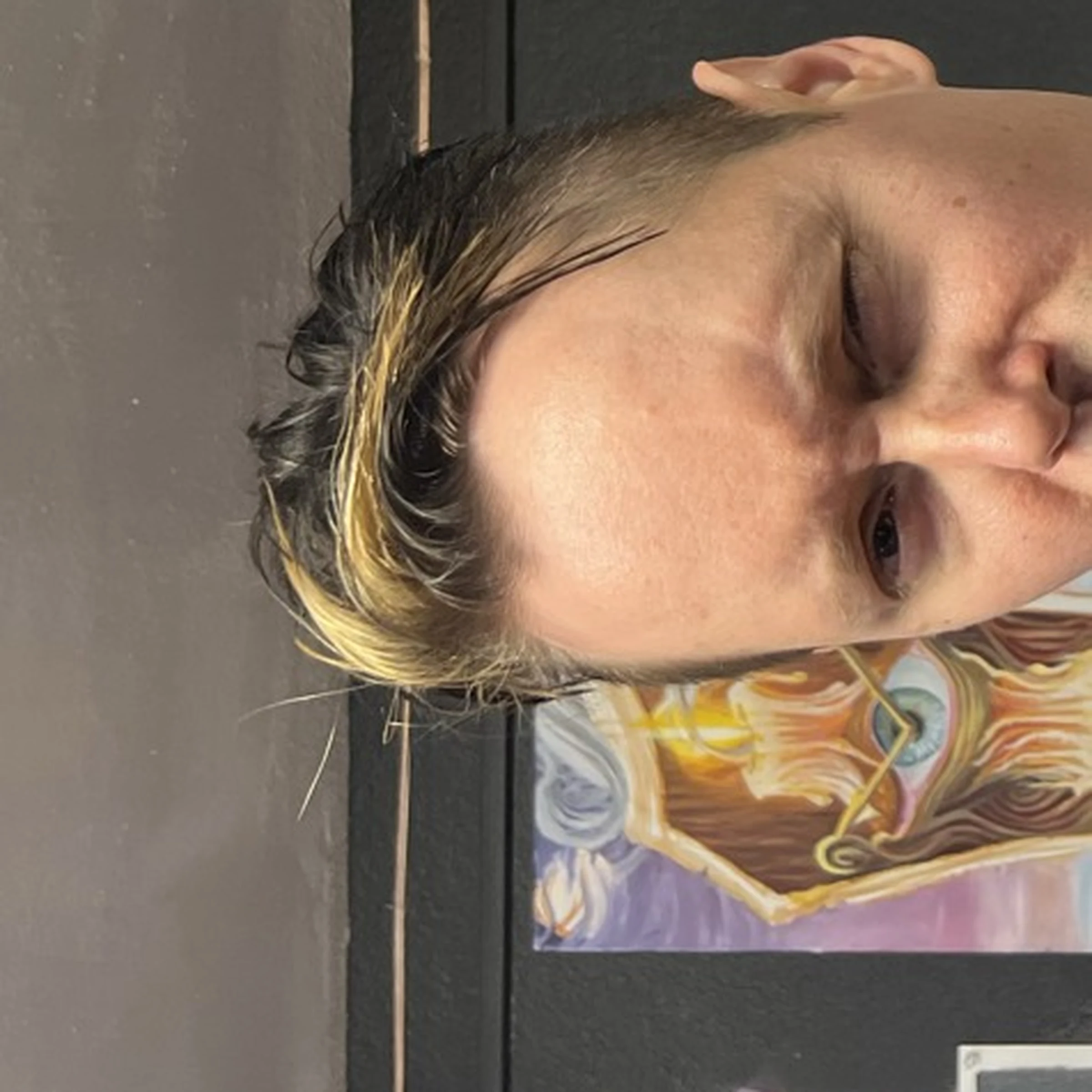Up-close realistic eye in triangle black and grey tattoo — Work of Art Tattoo Las Vegas
