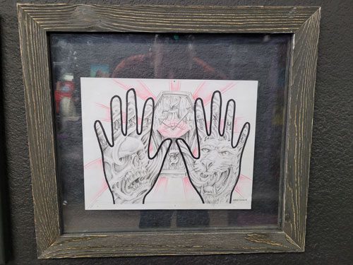 Graphite & colored pencil — framed — Joshua Cole original art, Work of Art Las Vegas, Work of Art Tattoo & Piercing, Las Vegas