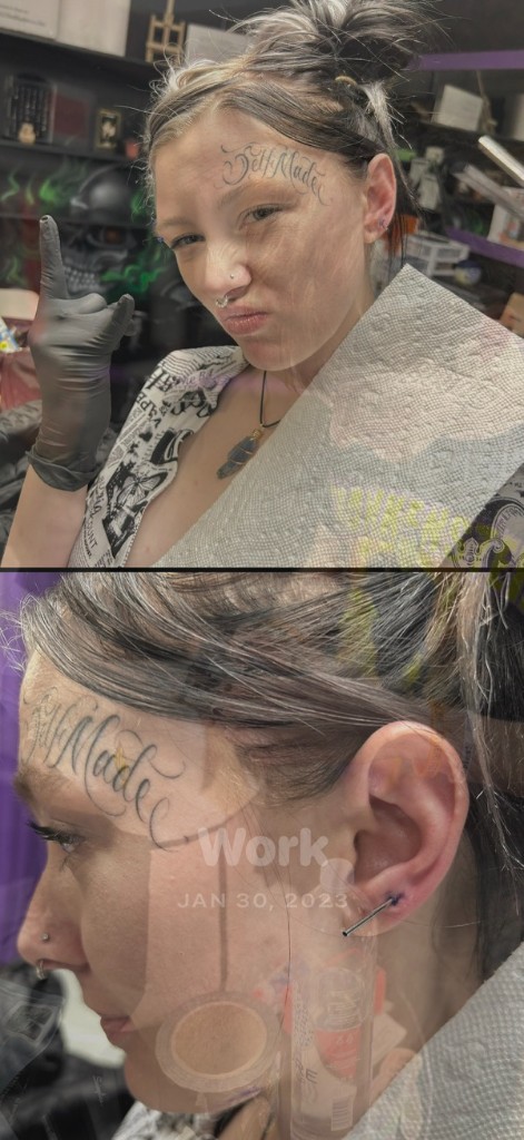 Katelyn Cole ear piercing session — Work of Art Las Vegas