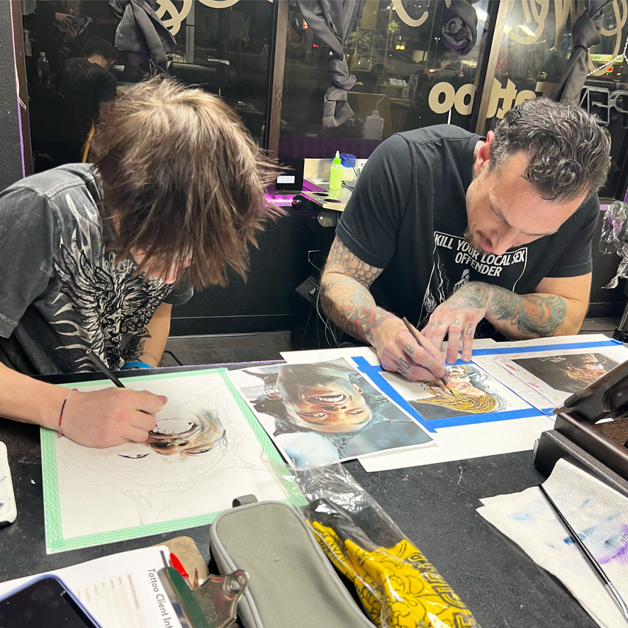 Katelyn Cole ear piercing session — Work of Art Las Vegas
