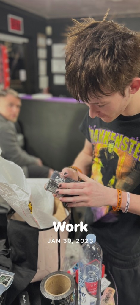 Katelyn Cole preparing piercing jewelry — Work of Art Las Vegas